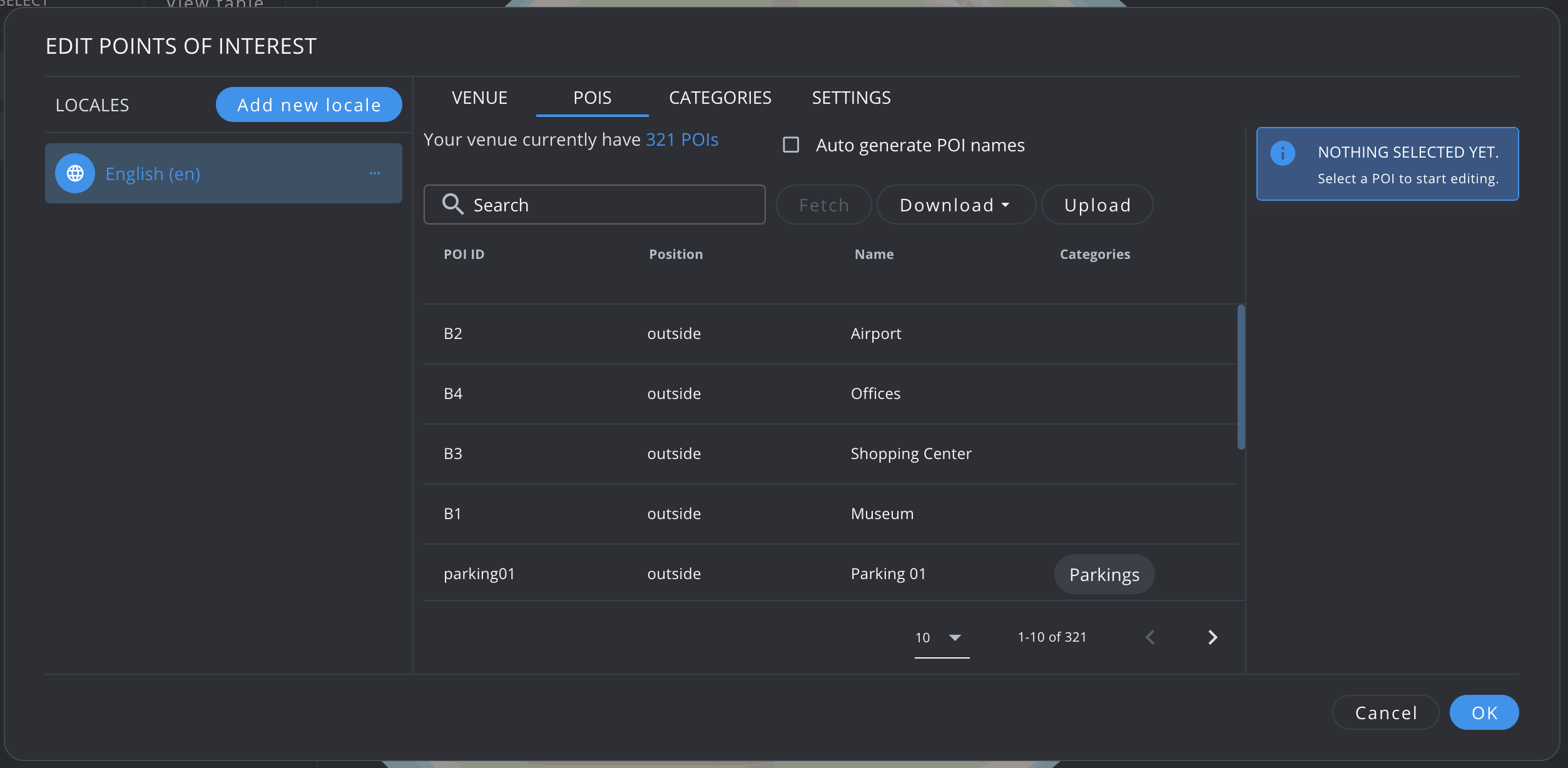 Edit places info in VisioMapEditor example